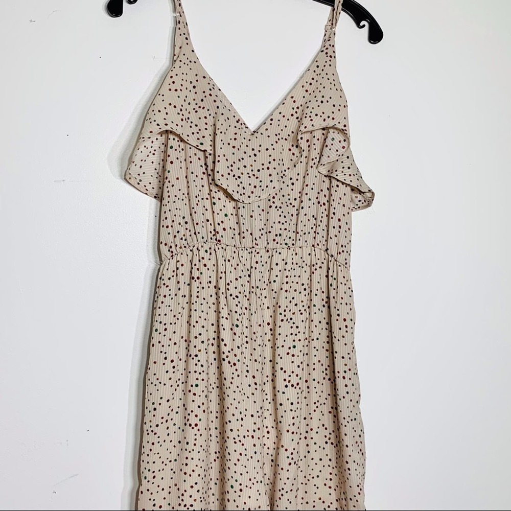 NWT Jumpsuit by L Love - Polka Dot - Strappy - Ruffled Top‎ Size Small